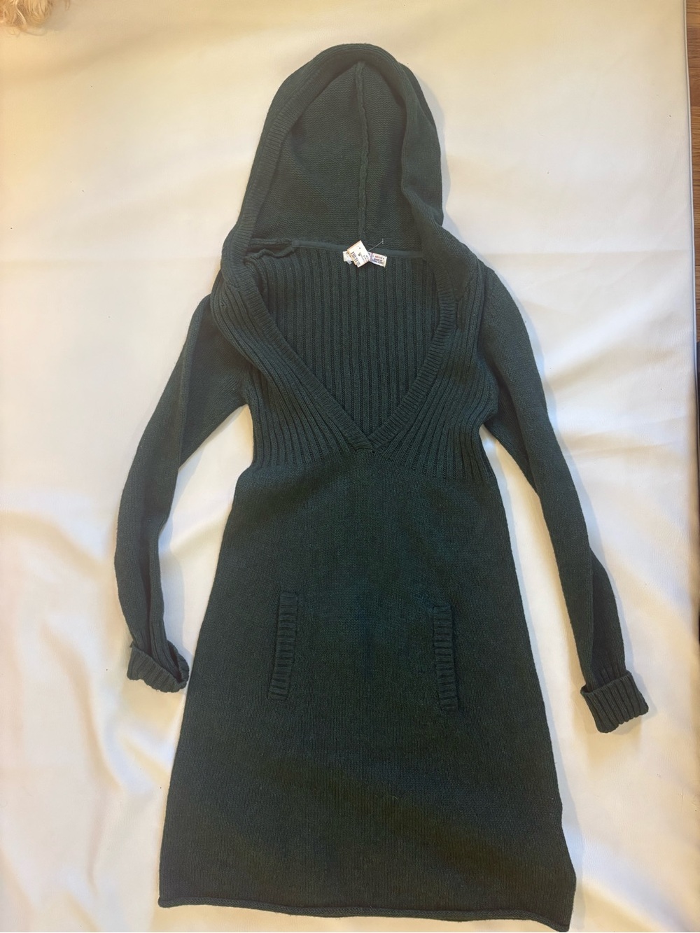 Old Navy Women’s Hooded Knit Sweater Dress - Dark Green